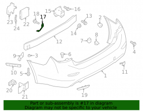 Rear bumper reinforcement bracket left Infiniti Q50 14-17