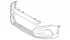 Front bumper bare Hyundai Sonata 18-19 hybrid
