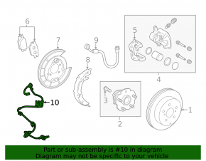 ABS sensor wire rear left Lexus NX200t NX300 NX300h 15-21 FWD without adaptive