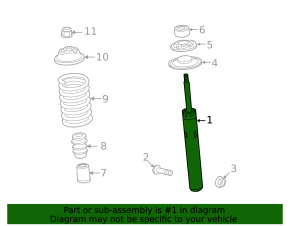 Rear left shock absorber for Audi A5 10-16