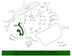 Left trunk lid hinge for Audi A4 B8 08-12 pre-rest sedan