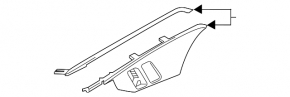 Audi A4 B9 17-19 black matte inner front right door handle trim