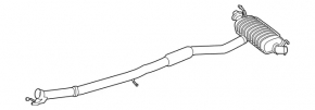 Rear muffler with barrel Mercedes GLA 15-20 FWD