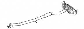 Rear muffler with barrel Mercedes GLA 15-20 FWD