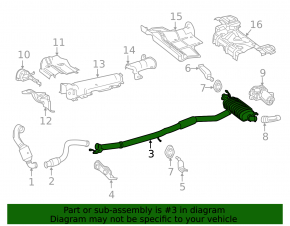Rear muffler with barrel Mercedes GLA 15-20 FWD
