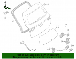 Right tailgate hinge for Mercedes X167 GLS 450 20-26