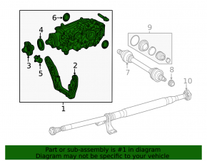 Rear differential gearbox Mercedes GLA 15-20 with bracket