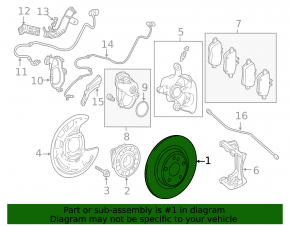 Mercedes CLA 14-19 AMG rear left brake disc (package)