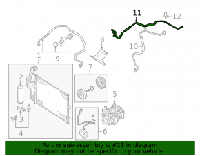 Air conditioning hose, compressor-heater, second Mazda3 2.3 03-08