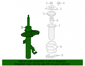 Shock absorber front left Nissan Sentra 20-24