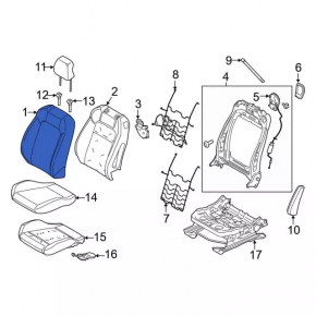 Ford Mustang mk6 15-23 coupe leather driver's seat without airbag