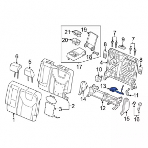 Left rear row tilt motor for Ford Edge 15-24 without frame