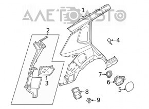 Quarter wing rear right Nissan Rogue 21-23 JP built