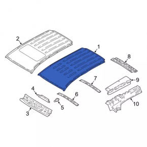 Metal roof Ford Ecosport 18-22 without hatch, sawed off