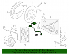 Brake pad wear sensor rear left Jaguar F-Pace X761 17-