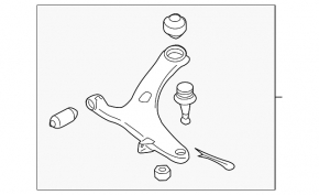 Lower control arm, front right, Subaru Crosstrek 19-23 JP built, hybrid