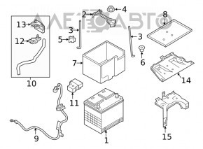 Battery mount assembly Nissan Murano z52 19-