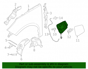 BMW i3 14-21 fuel filler flap housing without flap