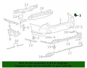 Right rear bumper bracket for Lexus LS 18-23
