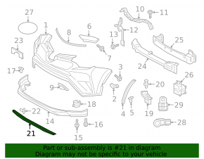 Lower front bumper molding for Toyota Rav4 16-18 rest
