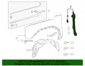 Left door-wing seal for Lexus GX550 24-26