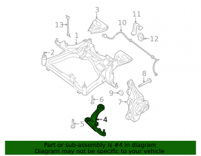 Lower control arm, front left, Nissan Altima 2007-2012