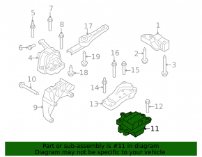Left engine mount for VW Tiguan 09-17 manual transmission