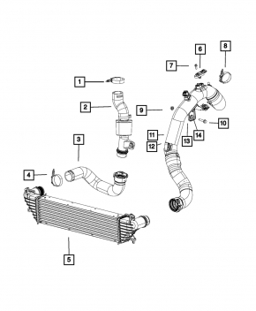 Air pipe right lower Fiat 500L 1.4T