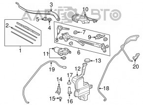 Wiper Trapezoid with Motor Acura MDX 14-20