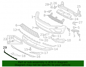 Front bumper central lip molding VW Touareg 15-17