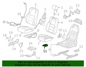 Rear right passenger seat runner trim Honda Accord 18-22 black