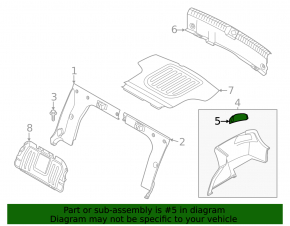 Right arch trim cap for Kia K5 21-24 black