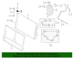 Radiator bracket upper left Porsche Cayenne 958 11-17 rubber
