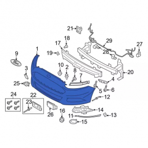 Front bumper bare Ford Fusion mk5 13-16