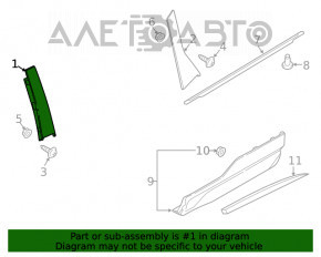 Door trim side rear left Ford Edge 15-24 front