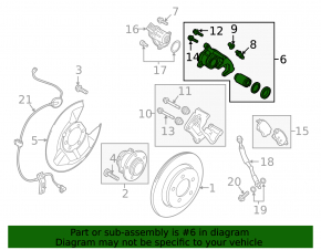 Brake caliper assembly rear right Mazda 6 16-21 electric