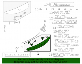 Lincoln MKZ 17-20 Trunk Lid Spoiler for Camera