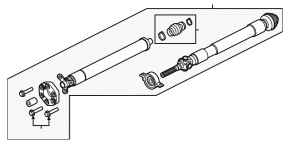 Cardan shaft cardan Ford Explorer 20- RWD rusty, cracked coupling