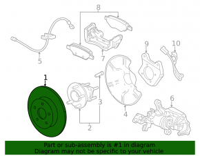 Rear left brake disc Chevrolet Volt 11-15