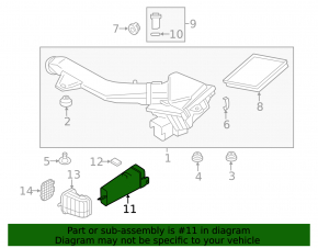 Air duct for filter BMW 3 GT F34 14-19 N55 N57