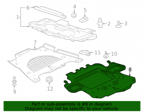 Rear engine guard Cadillac CTS 14-14 awd