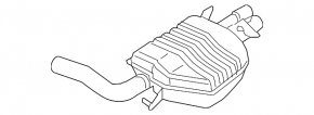 Rear muffler with barrel for BMW F30 16-18 PHEV