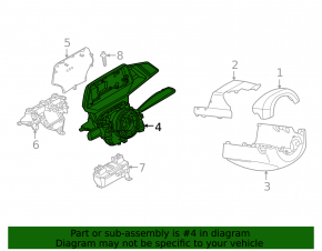 Steering column switch guitar assembly Volkswagen ID.4 21-23 with cable and gear shifter, for heated steering wheel