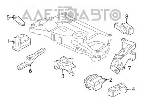 Engine mount right VW Passat b7 12-15 USA 3.6