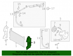Radiator deflector left Hyundai Sonata 15-17 2.4 sport