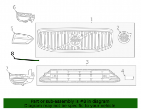Front bumper molding left Volvo XC60 18-21 structure