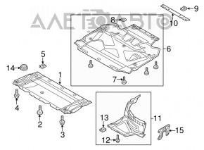 Front right fender liner, front part, Audi A6 C7 16-18 rest, cracks