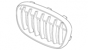 Radiator grill left BMW X1 F48 16-19 Sport-line black grill