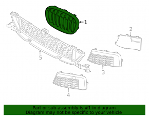 Radiator grille left BMW X1 F48 16-19 Sport-line black grille