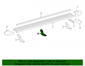 Front right footrest bracket for Toyota Land Cruiser 08-21 rear